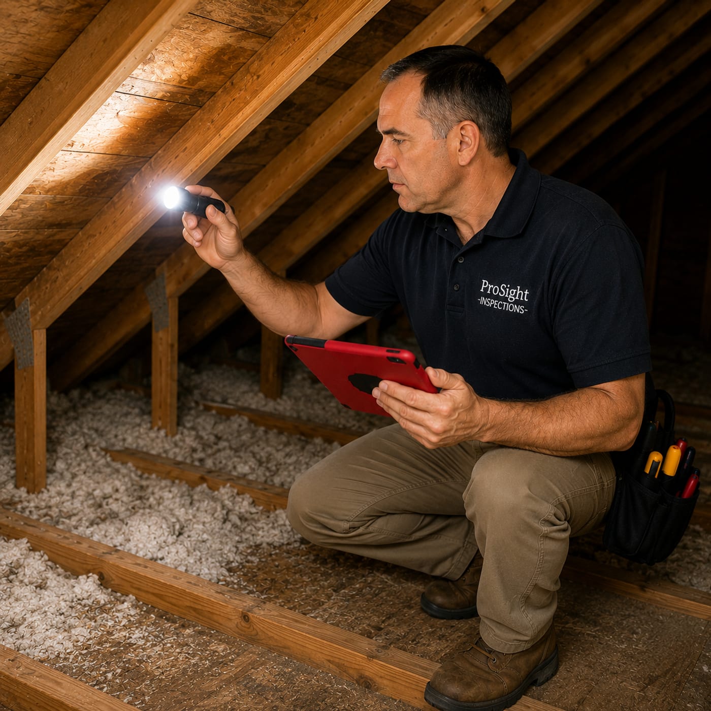Prosight inspecting an attic